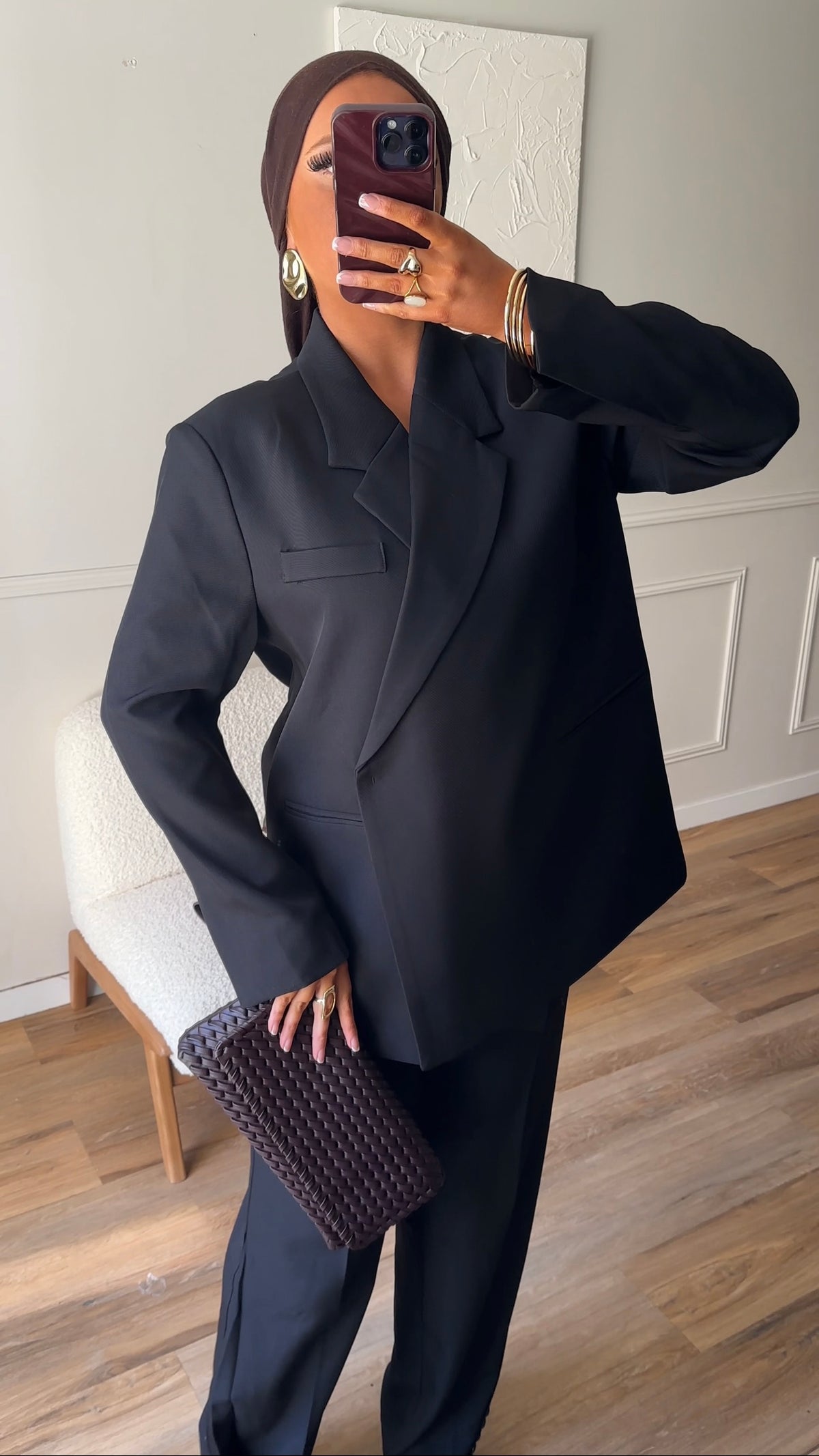 [GAMME PREMIUM] Blazer oversize cache cœur | Noir | Pré-commande
