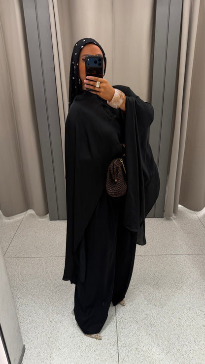 Cape ultra longue amovible | Noir