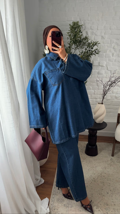 Ensemble long en jean brut | Denim brut