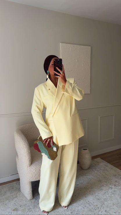 [GAMME PREMIUM] Blazer cache cœur oversize | Jaune