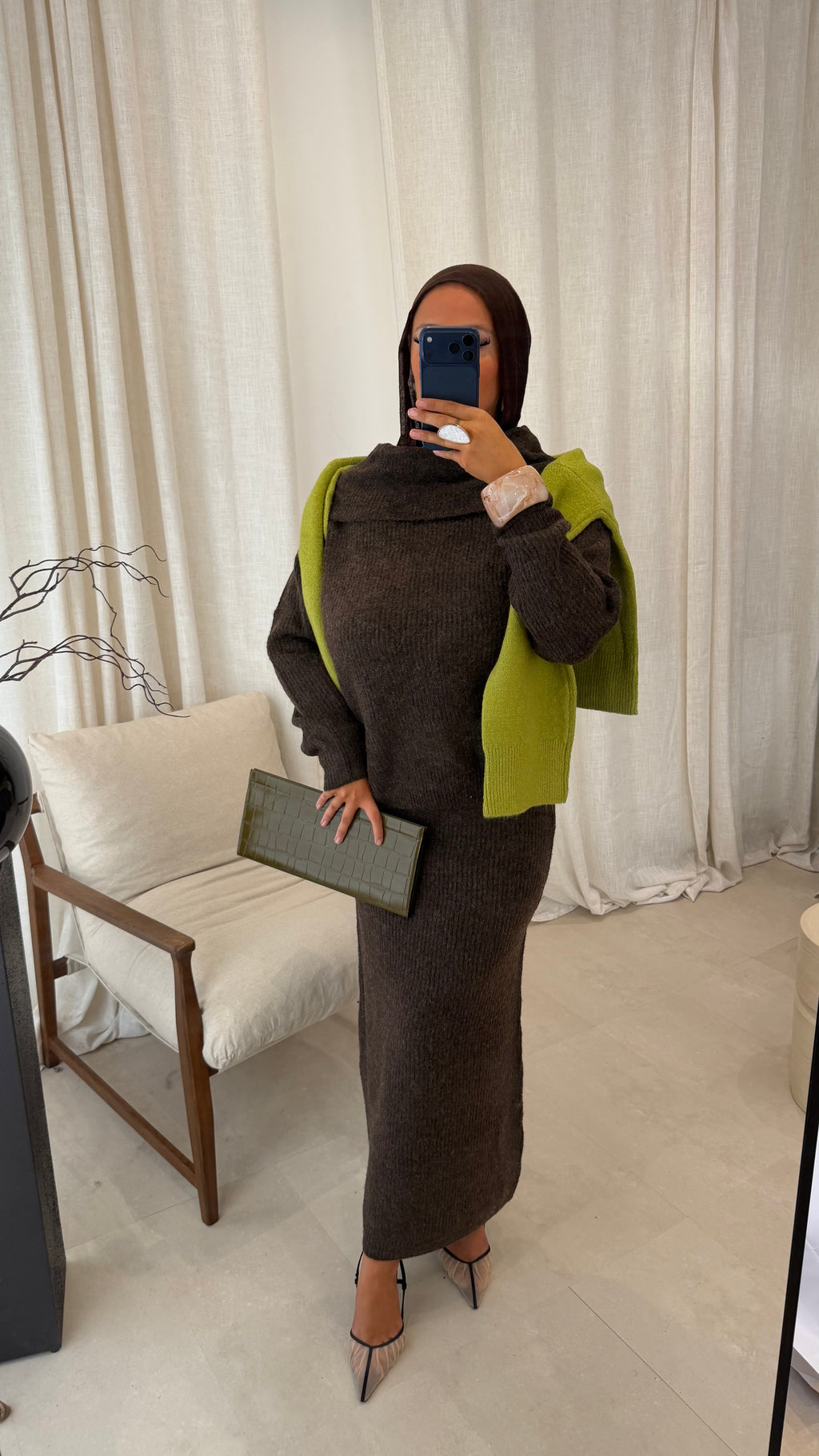 [GAMME PREMIUM] Ensemble en maille côtelée EREL | Marron