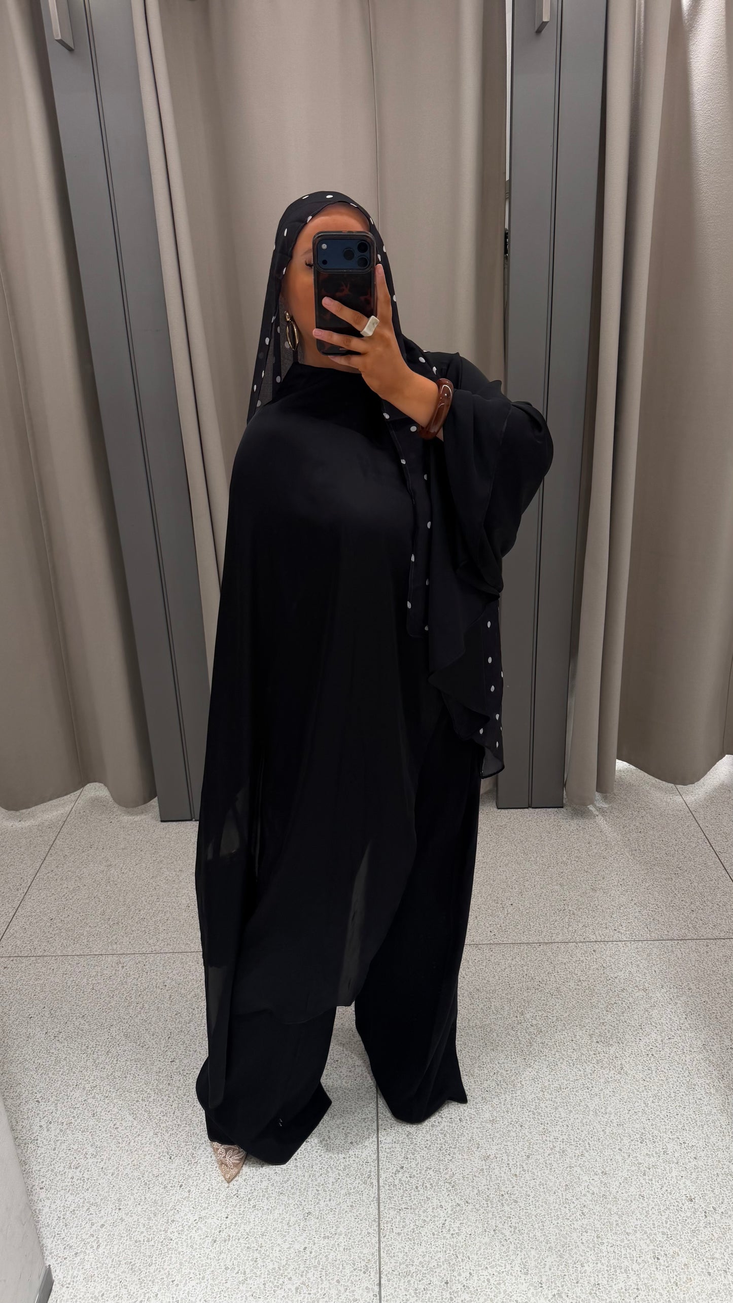 Cape ultra longue amovible | Noir