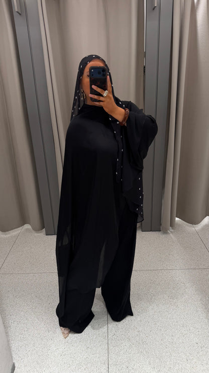 Cape ultra longue amovible | Noir