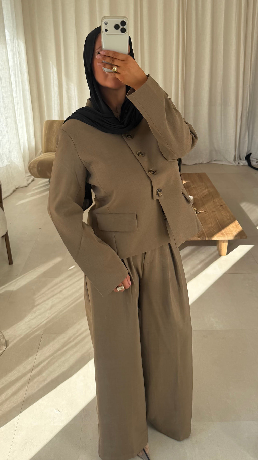 [GAMME PREMIUM] Blazer mi long à boutons ESBEN | Camel