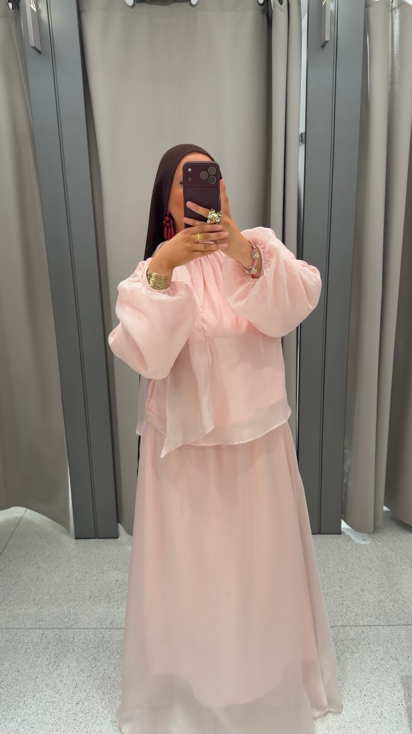 [GAMME PREMIUM] Blouse satinée doublée | Rose poudré