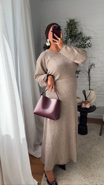 Ensemble ultra chaud en laine | Beige