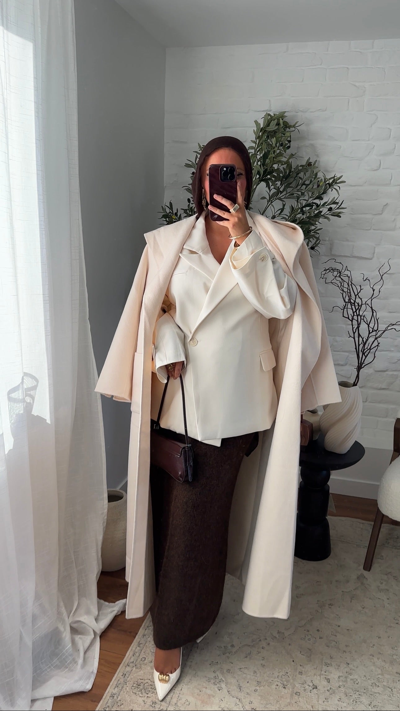 [GAMME PREMIUM] Blazer cache cœur oversize à boutonnage | Écru