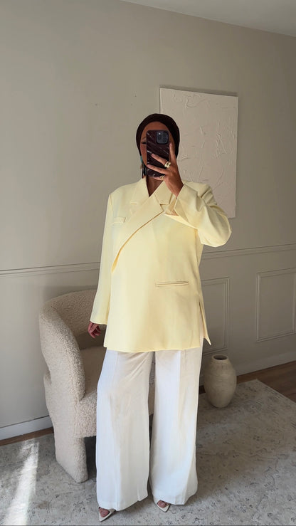[GAMME PREMIUM] Blazer cache cœur oversize | Jaune