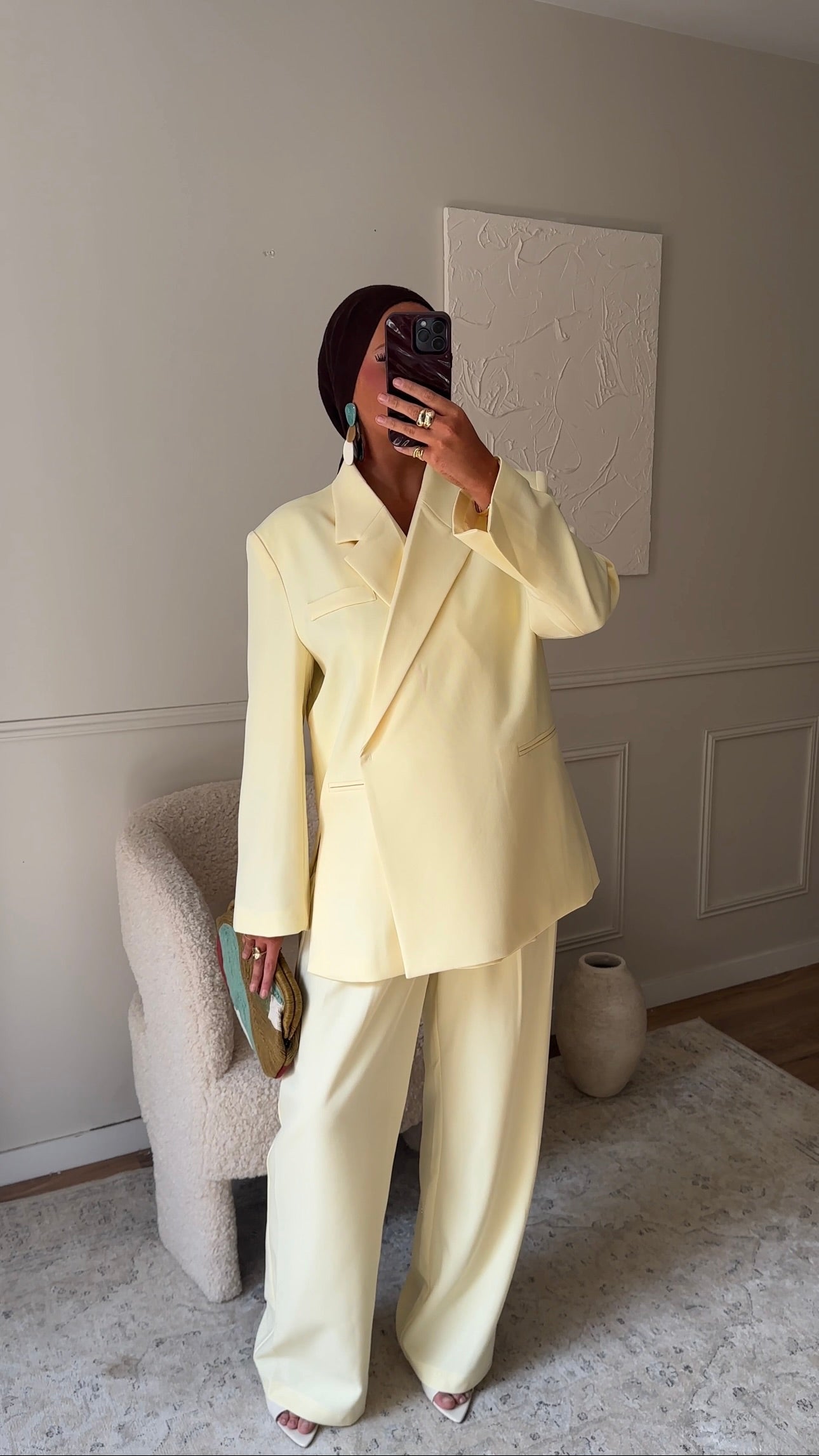 [GAMME PREMIUM] Blazer cache cœur oversize | Jaune