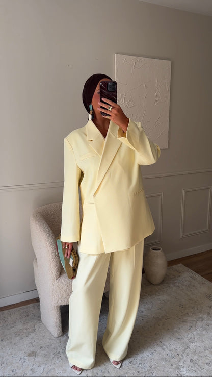[GAMME PREMIUM] Blazer cache cœur oversize | Jaune