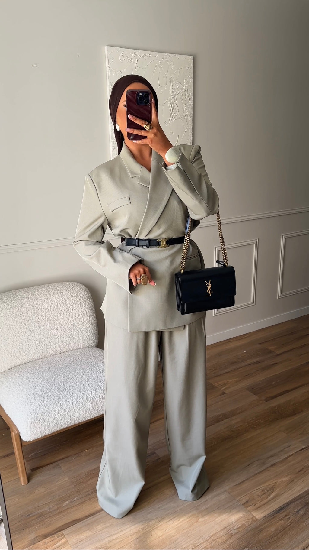 [GAMME PREMIUM] Blazer oversize cache cœur | Tilleul