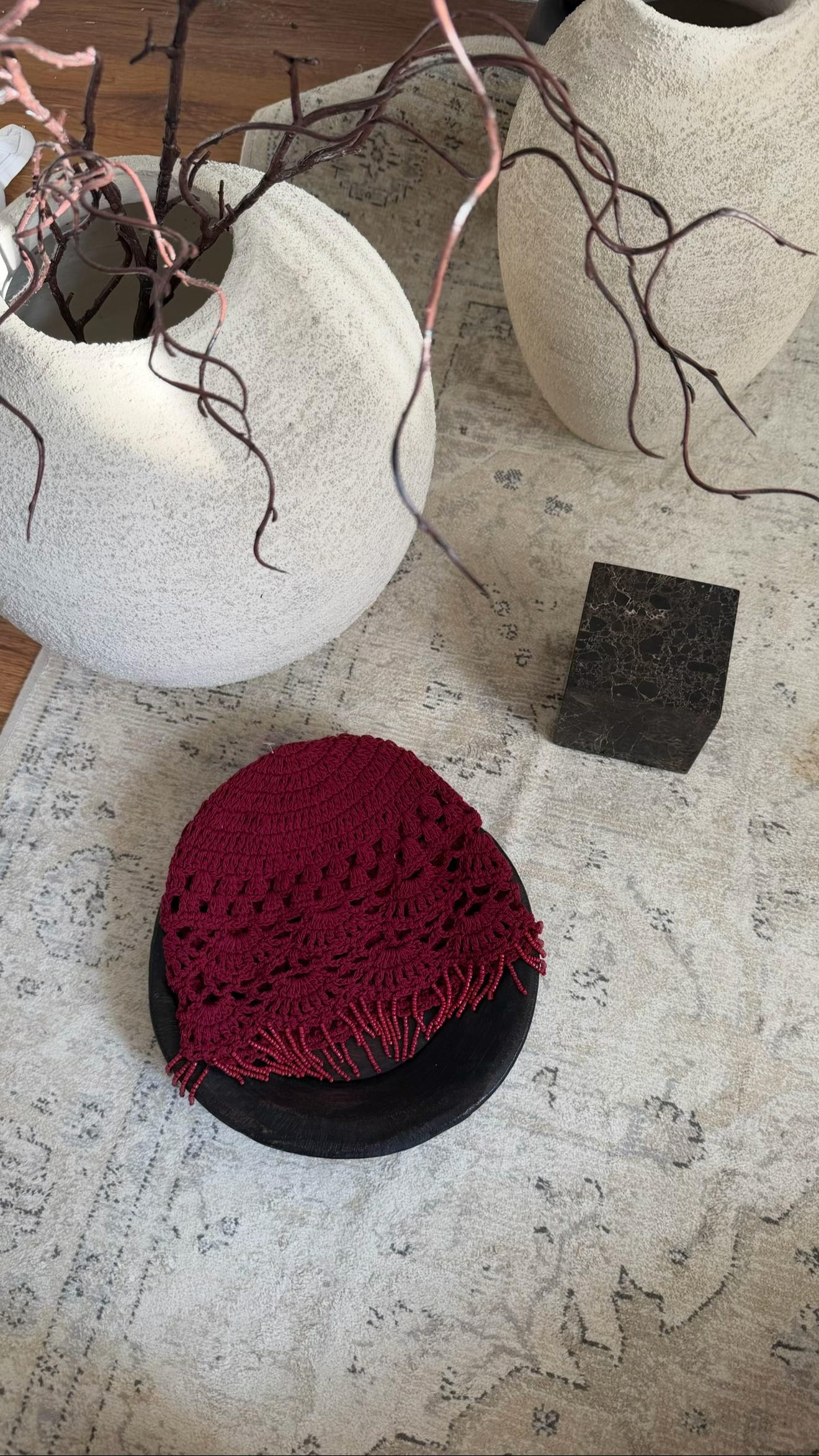 Bonnet en crochet | Rouge