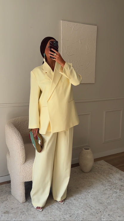[GAMME PREMIUM] Blazer cache cœur oversize | Jaune