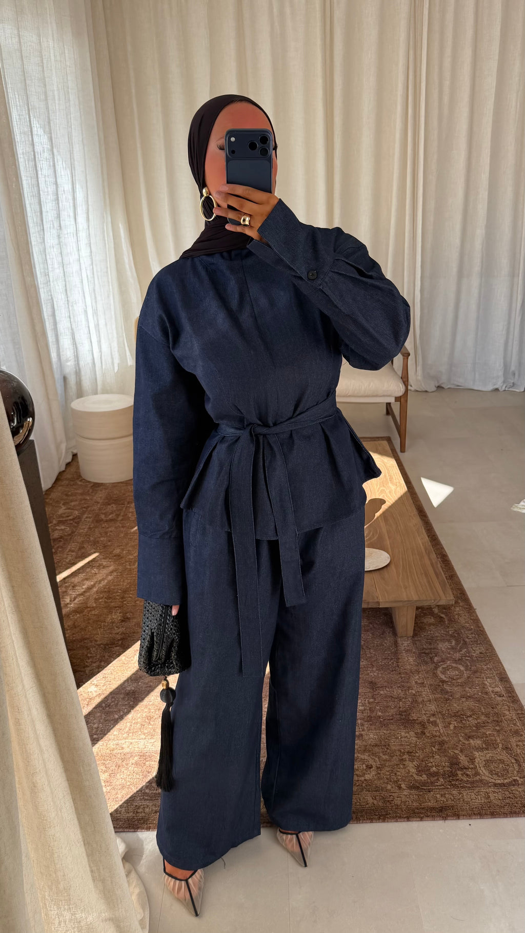Set deux pièces en jean ALYA | Bleu jean | Pré-commande (envoi sous 2 semaines)