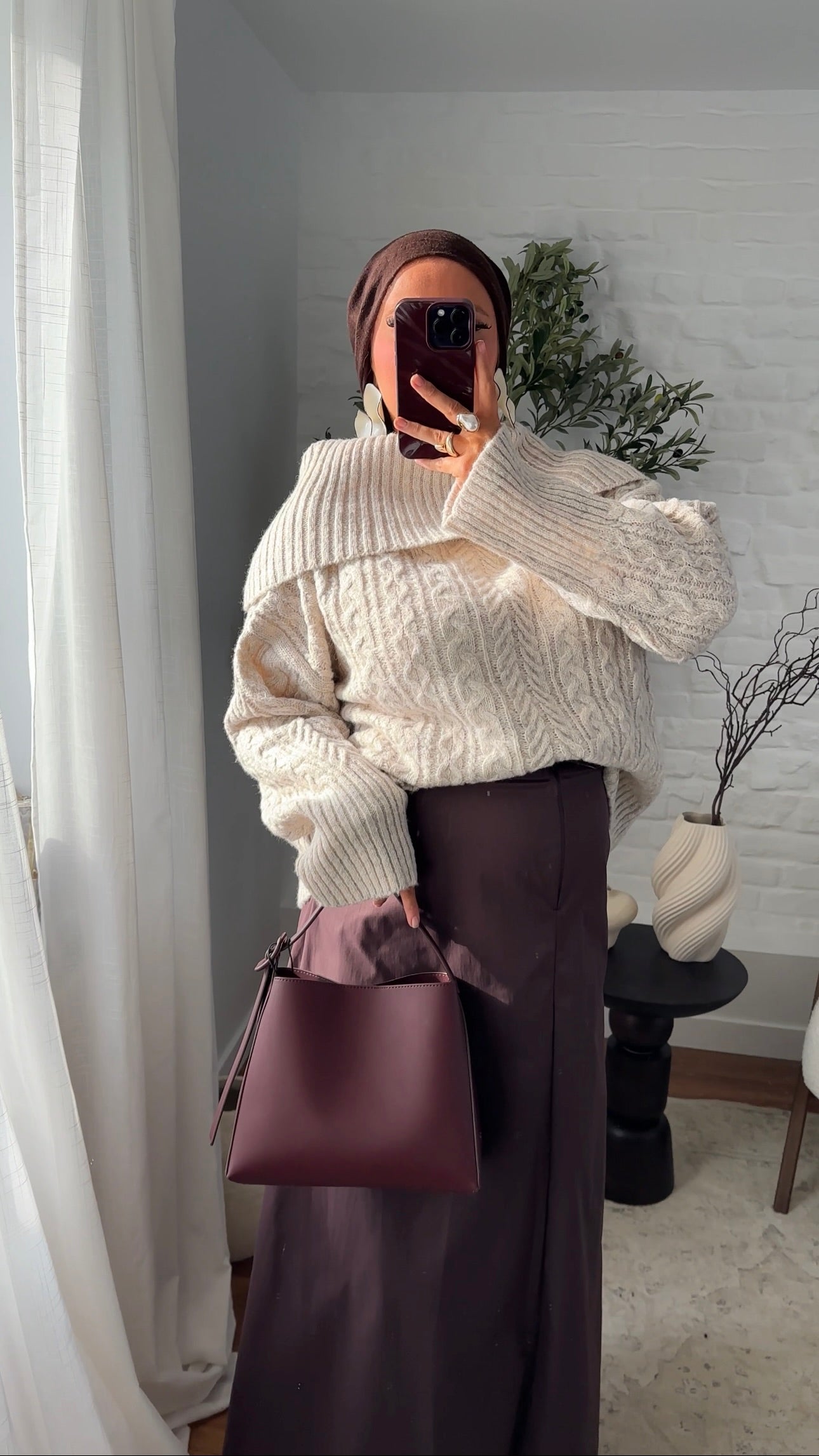 Pull ultra chaud en laine et col montant | Beige