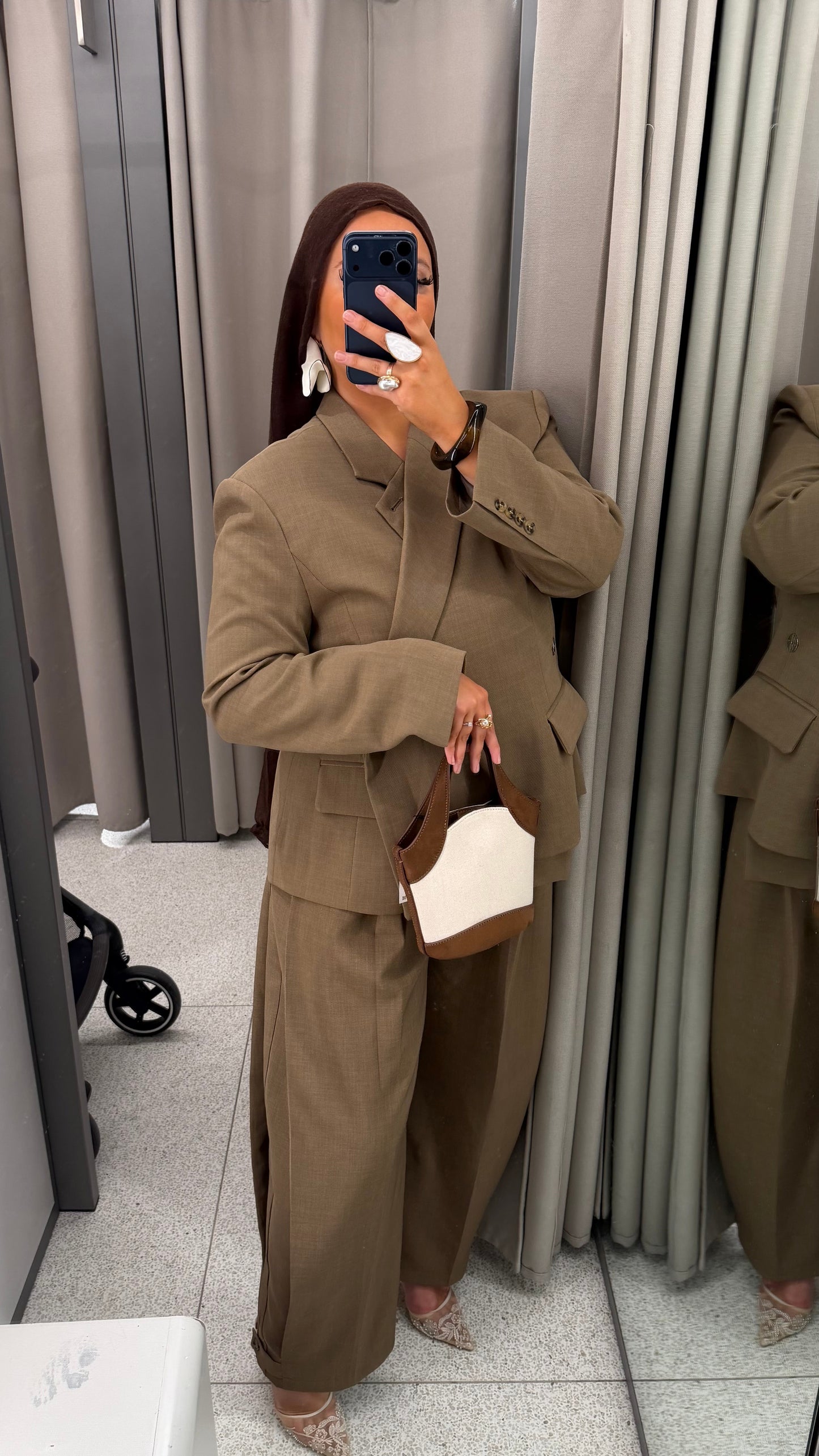 [GAMME PREMIUM] Blazer oversize ALYA cache cœur | Camel