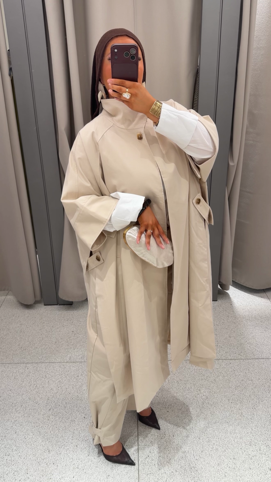 [GAMME LUXE] Pantalon à boutons | Beige