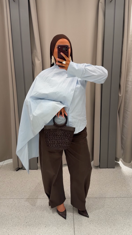 Chemise à cape | Bleu