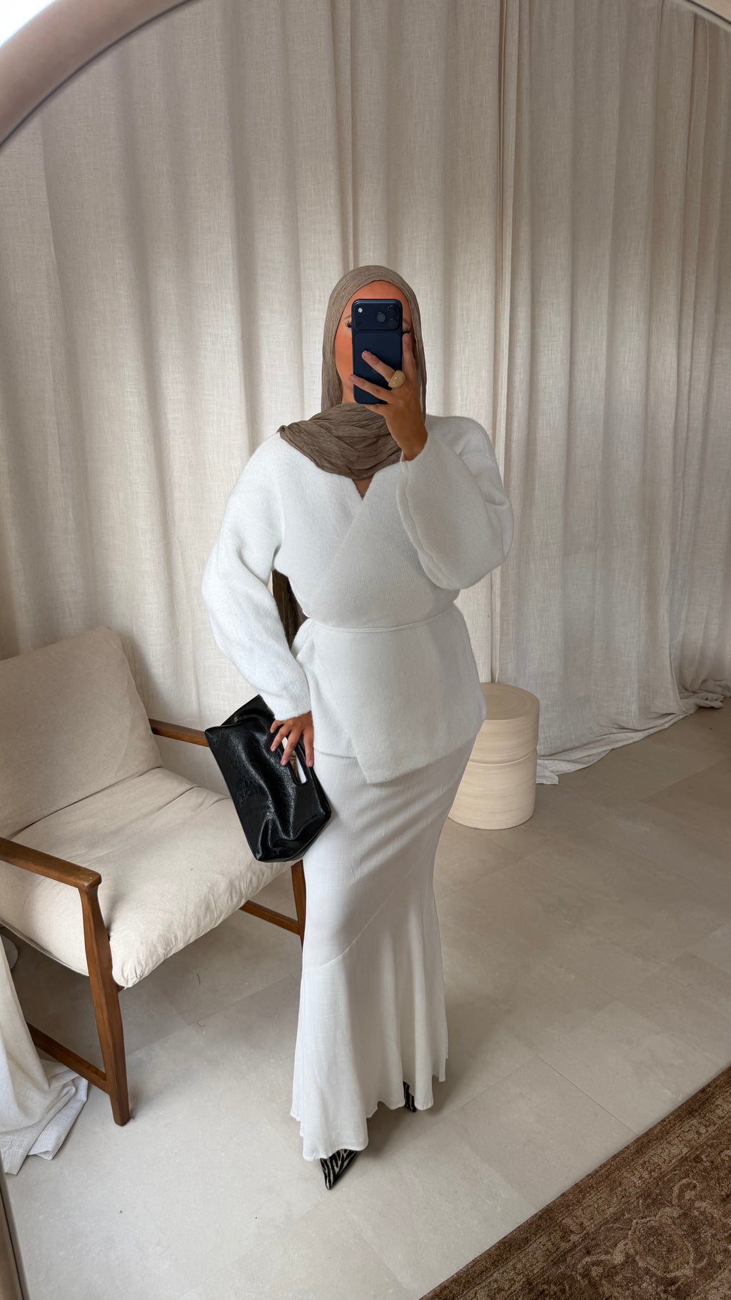 Gilet en maille cache cœur | Blanc