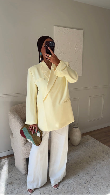 [GAMME PREMIUM] Blazer cache cœur oversize | Jaune