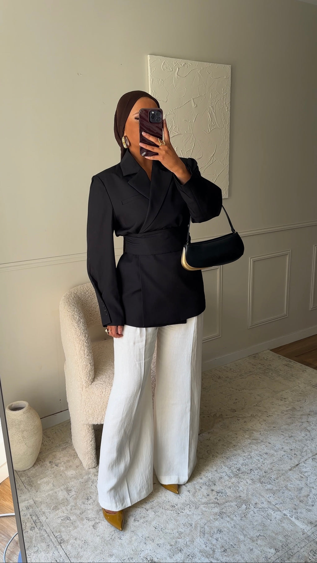 [GAMME PREMIUM] Blazer OJYRA à ceinture | Noir