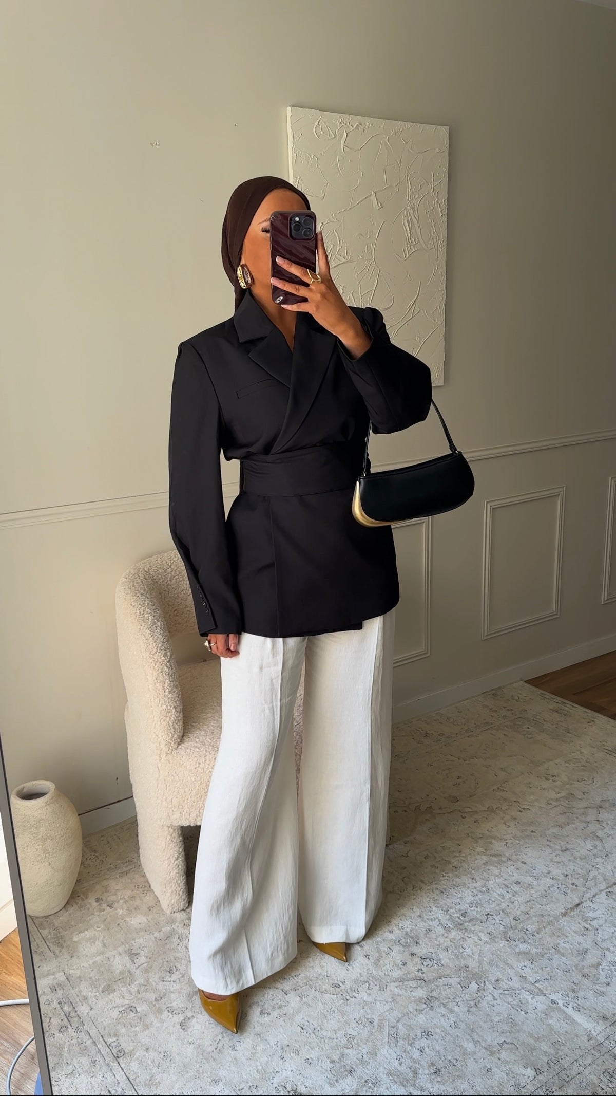 [GAMME PREMIUM] Blazer OJYRA à ceinture | Noir