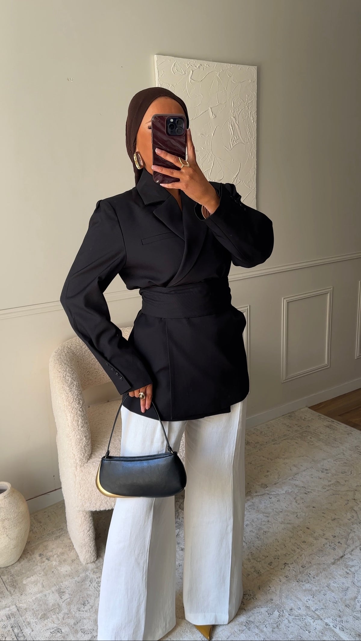 [GAMME PREMIUM] Blazer OJYRA à ceinture | Noir