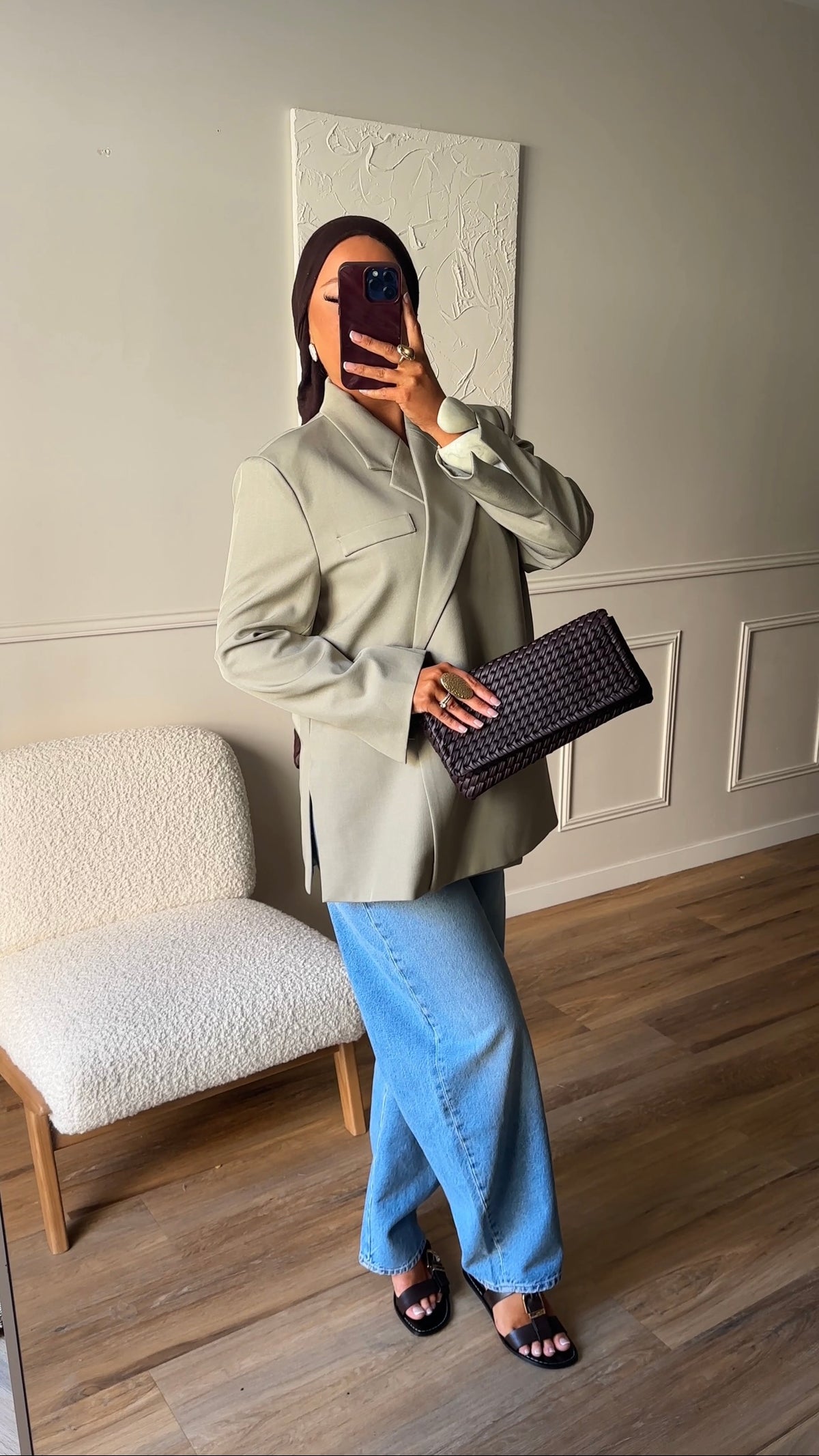 [GAMME PREMIUM] Blazer oversize cache cœur | Tilleul