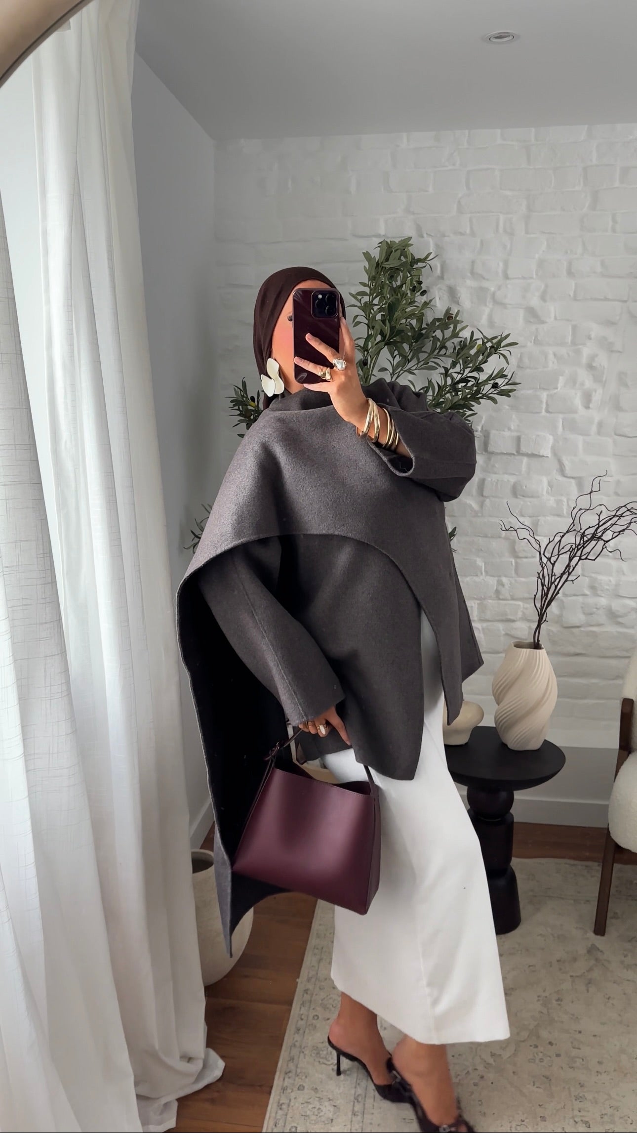 [CRÉATION] Manteau à cape en laine véritable fait main en atelier français | Taupe