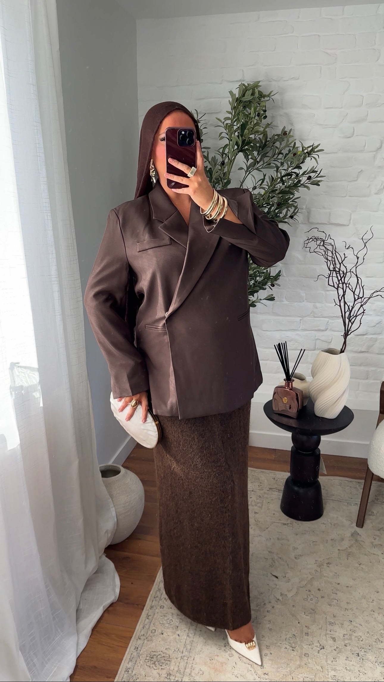 [GAMME PREMIUM] Blazer cache cœur oversize | Marron