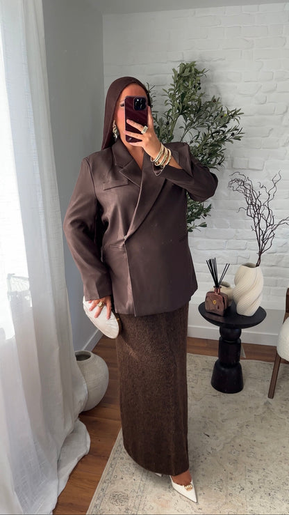 [GAMME PREMIUM] Blazer cache cœur oversize | Marron