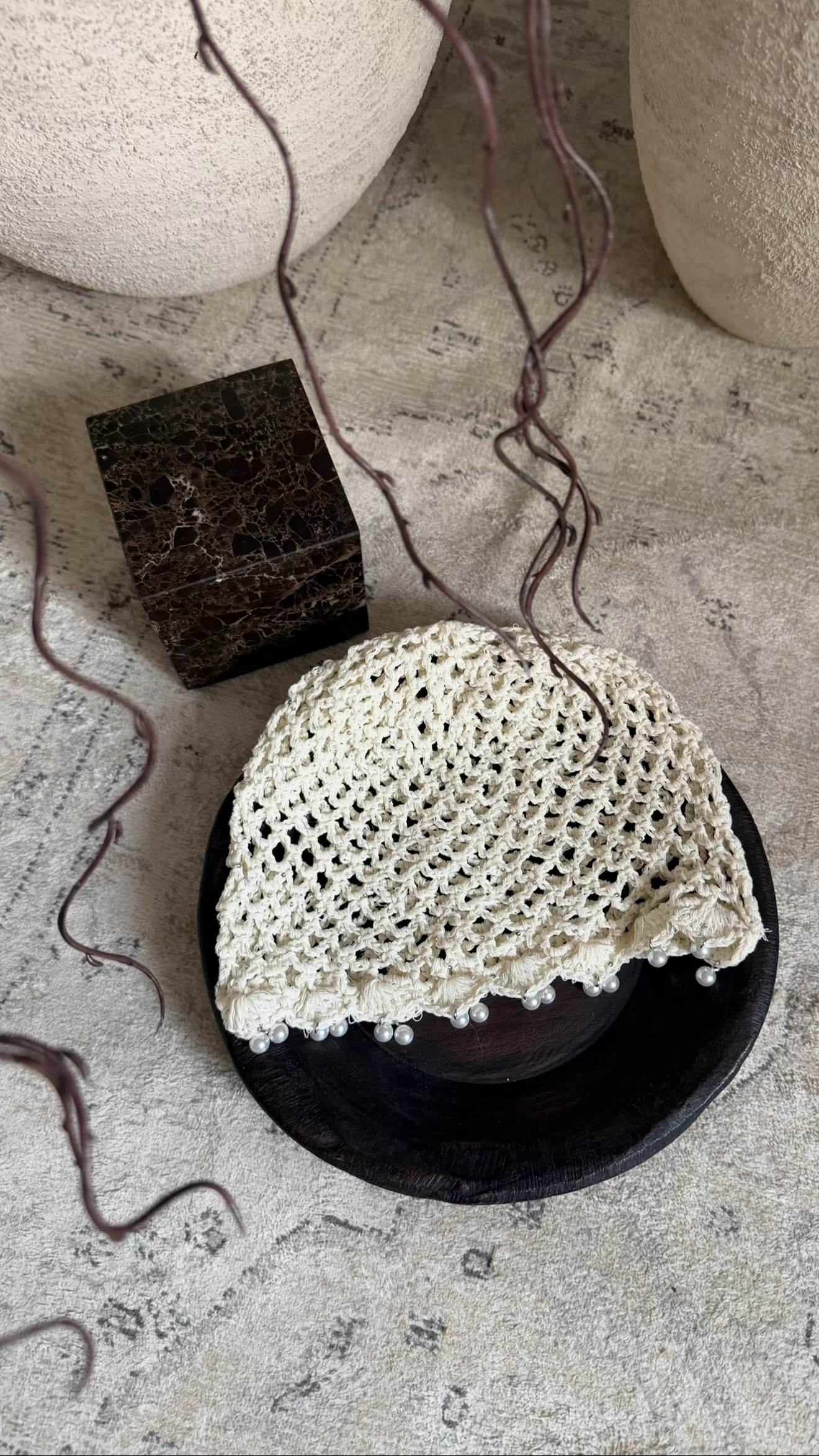 Bonnet en crochet | Crème