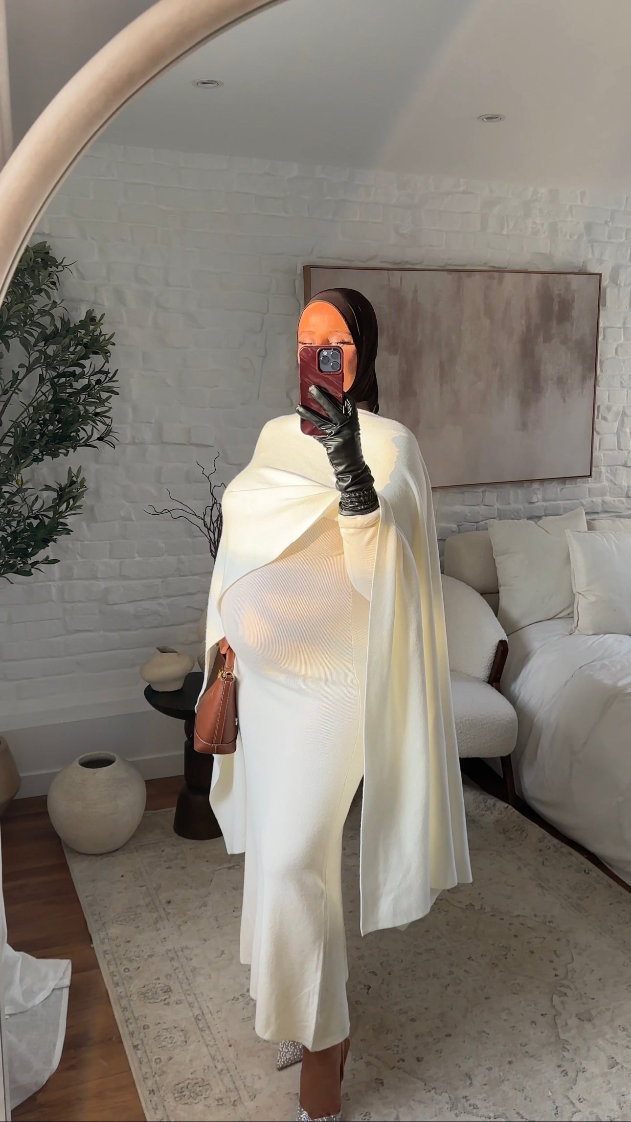 [CRÉATION] Cape ultra longue en maille | Blanc