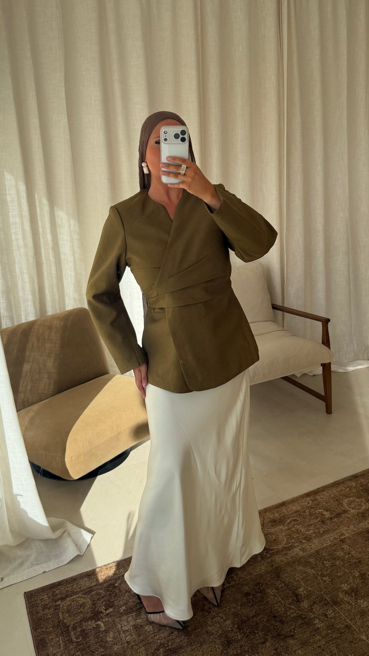 Blazer cintré ajustable | Olive