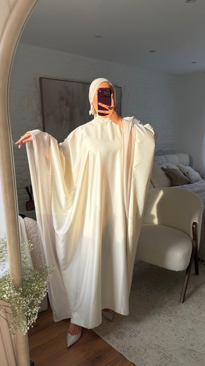 Robe abaya satinée | BEIGE