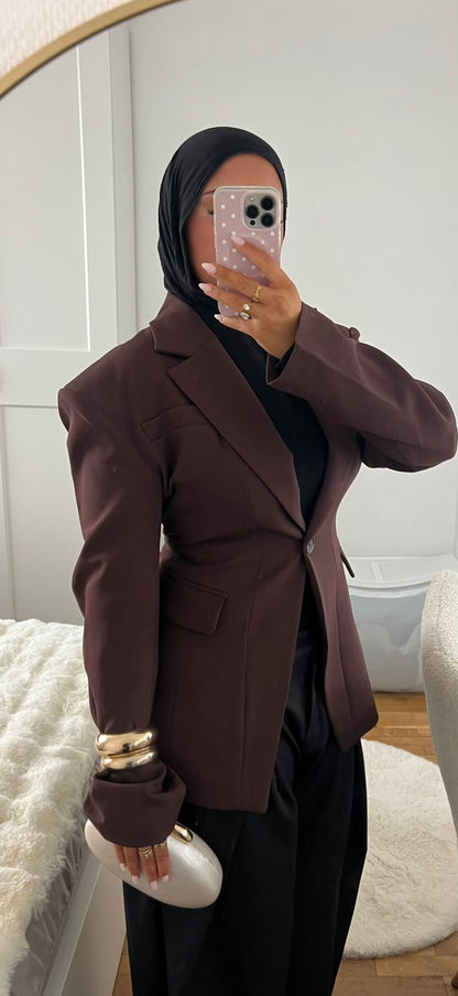 [GAMME PREMIUM] Blazer large et cintré ultra épais | Bordeaux