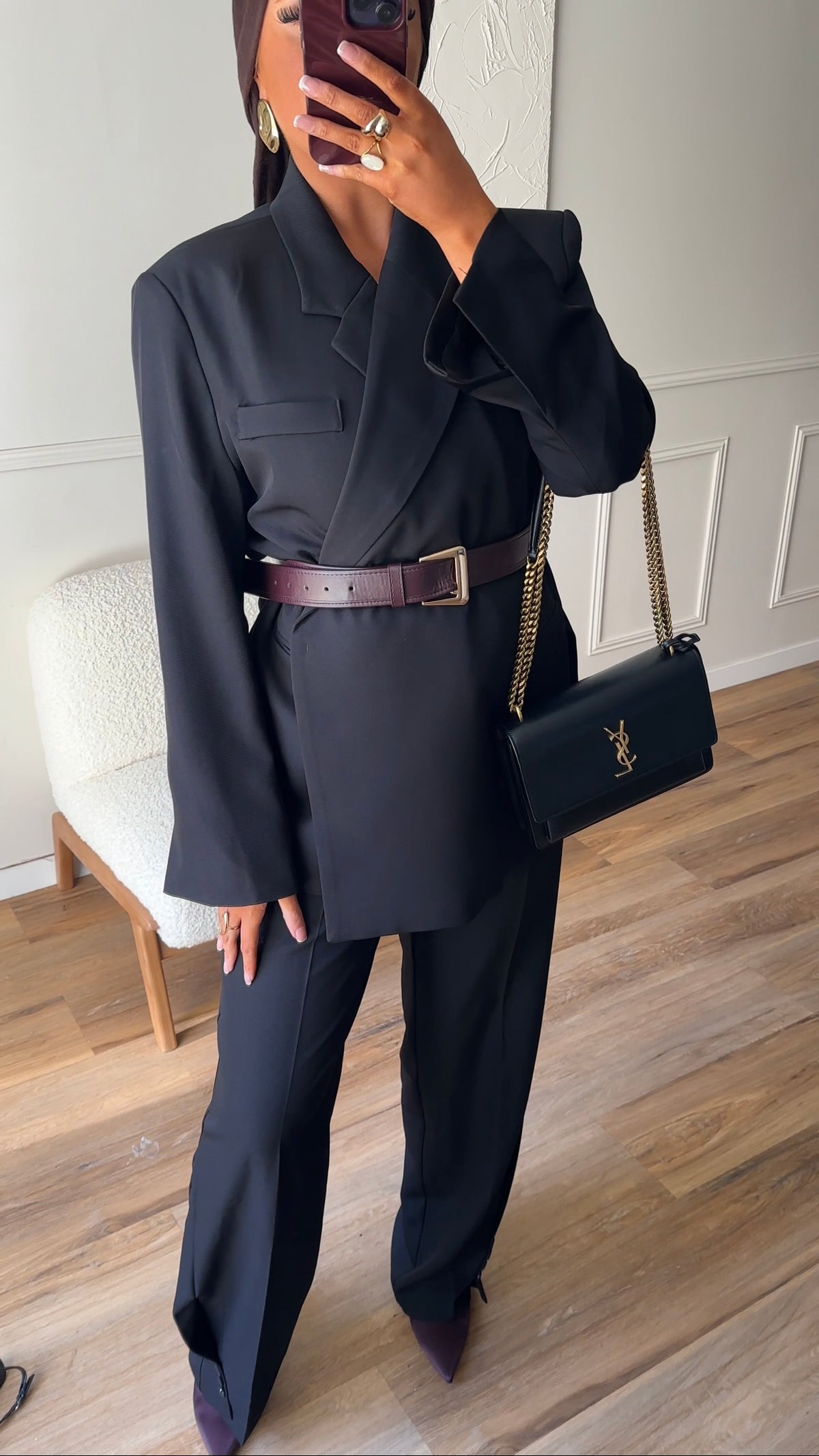 [GAMME PREMIUM] Pantalon long à boutons | Noir