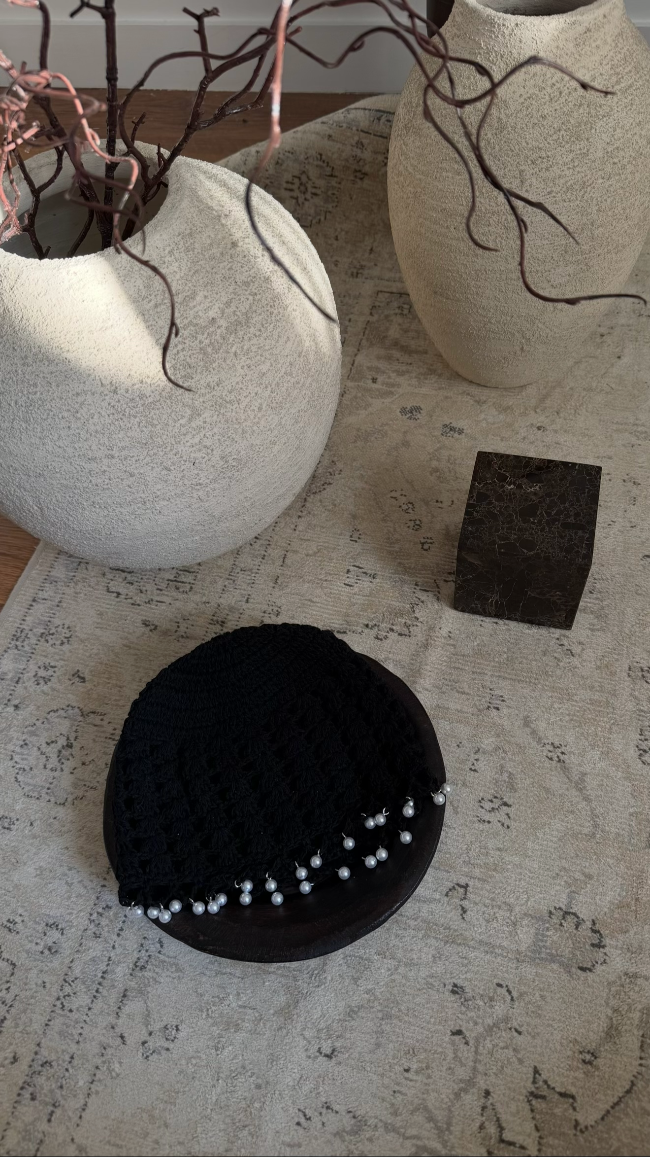 Bonnet en crochet | Noir