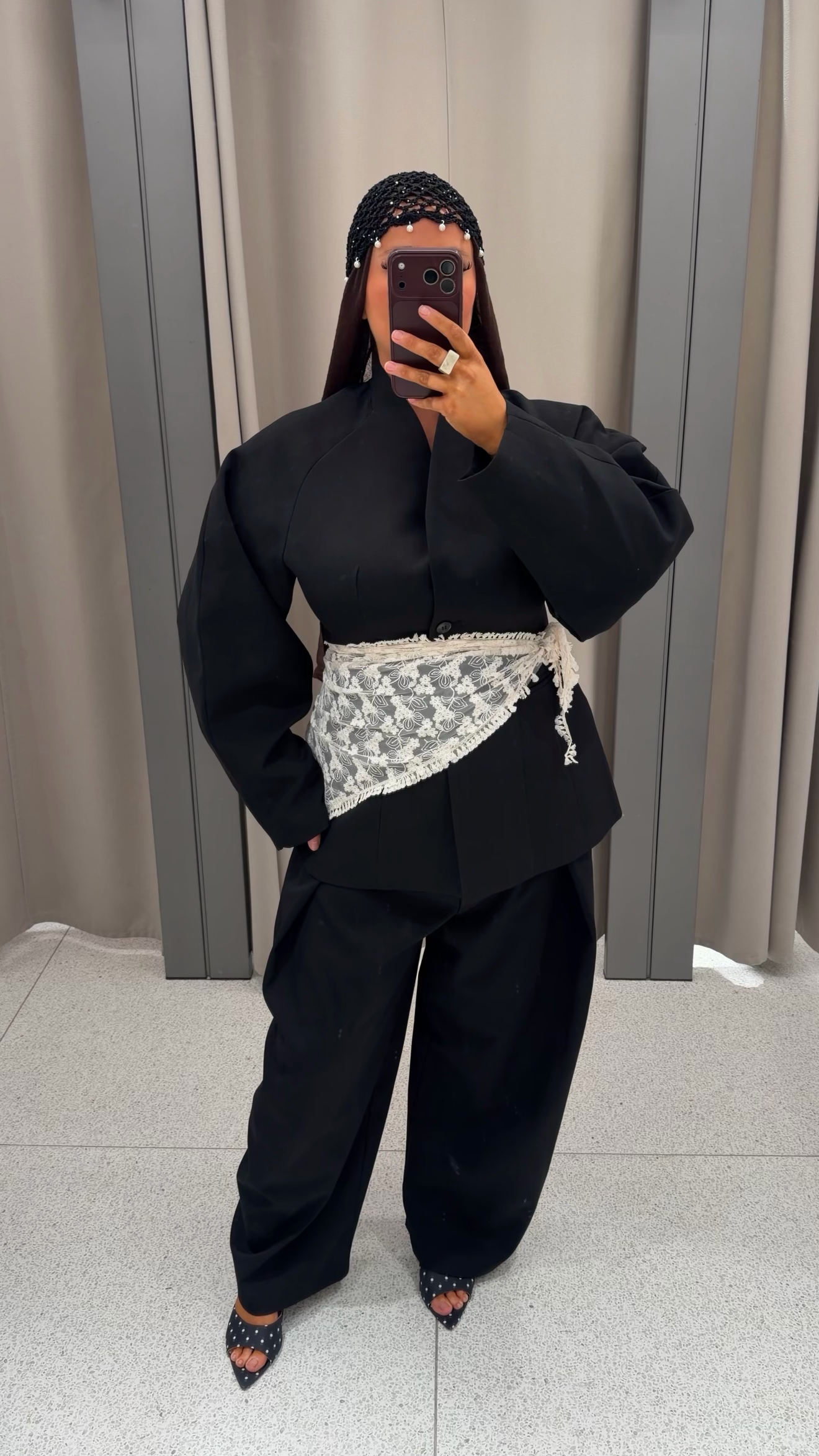 [GAMME PREMIUM] Blazer à manches bouffantes | Noir