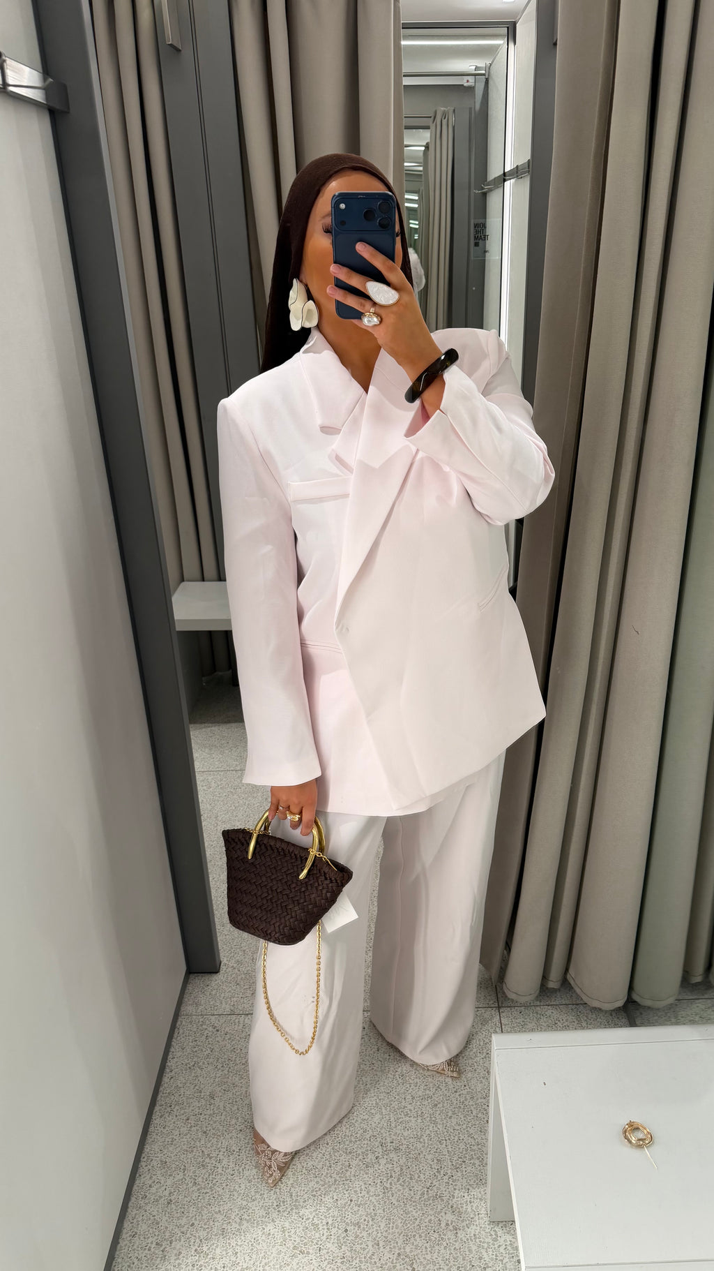 [GAMME PREMIUM] Blazer oversize cache cœur | Rose pâle