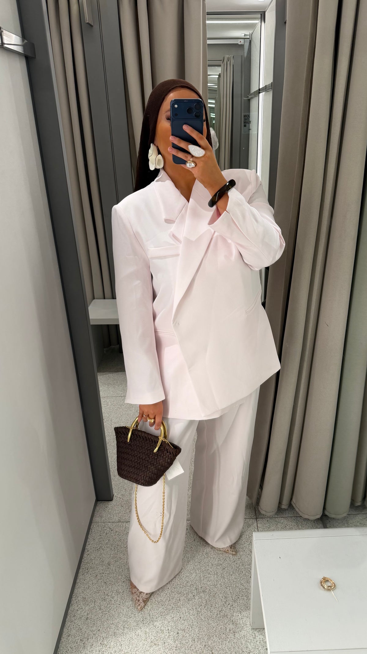 [GAMME PREMIUM] Blazer oversize cache cœur | Rose pâle
