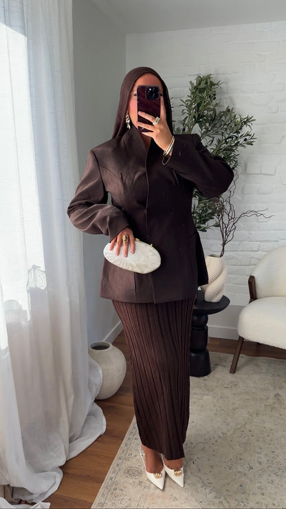 [CRÉATION] Blazer ultra cintré épais | Marron