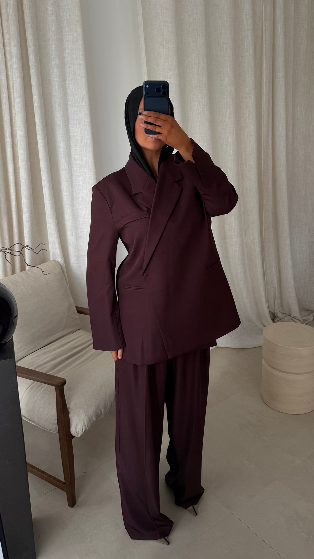 [GAMME PREMIUM] Blazer cache cœur oversize | Bordeaux