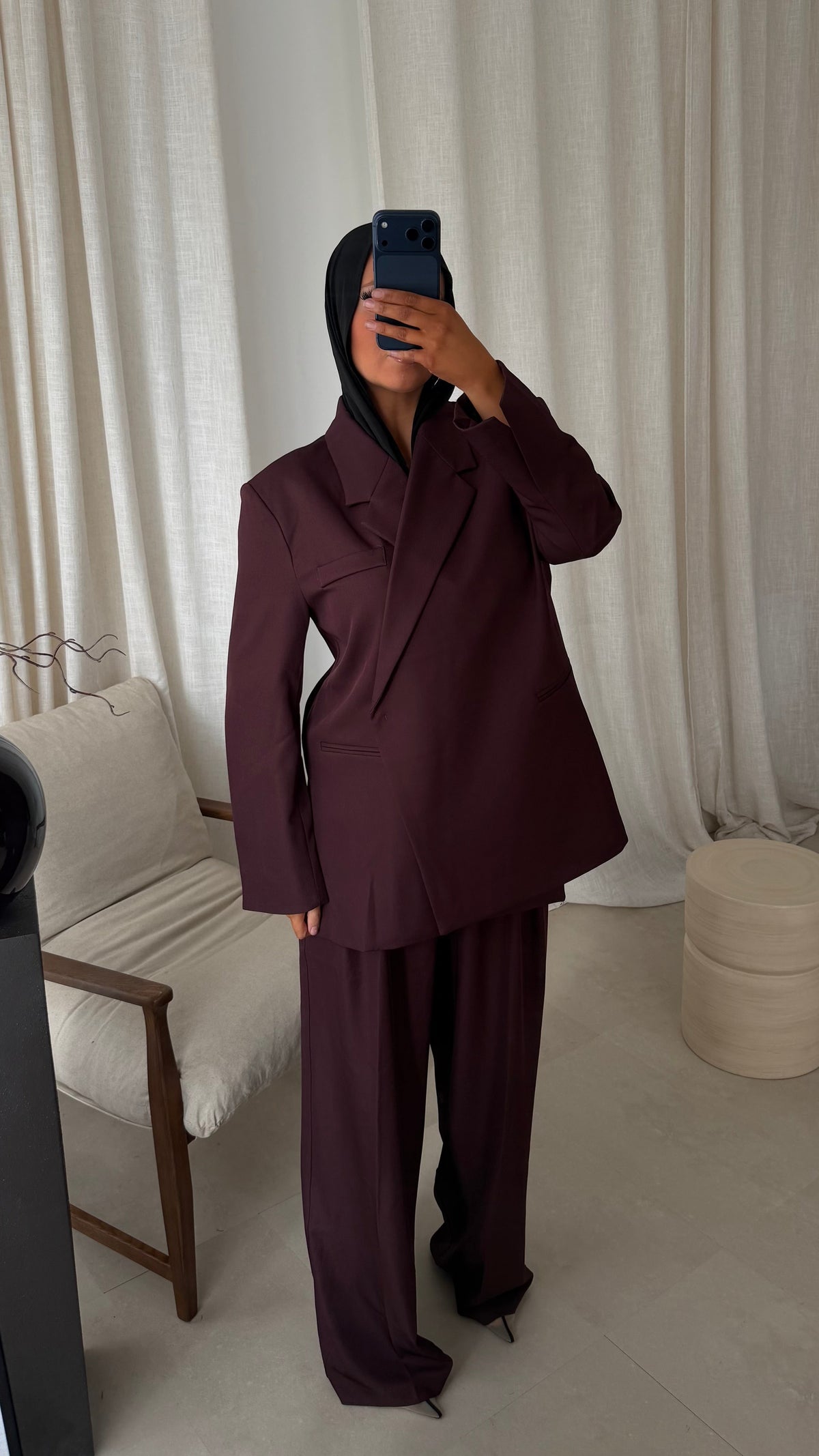 [GAMME PREMIUM] Blazer cache cœur oversize | Bordeaux