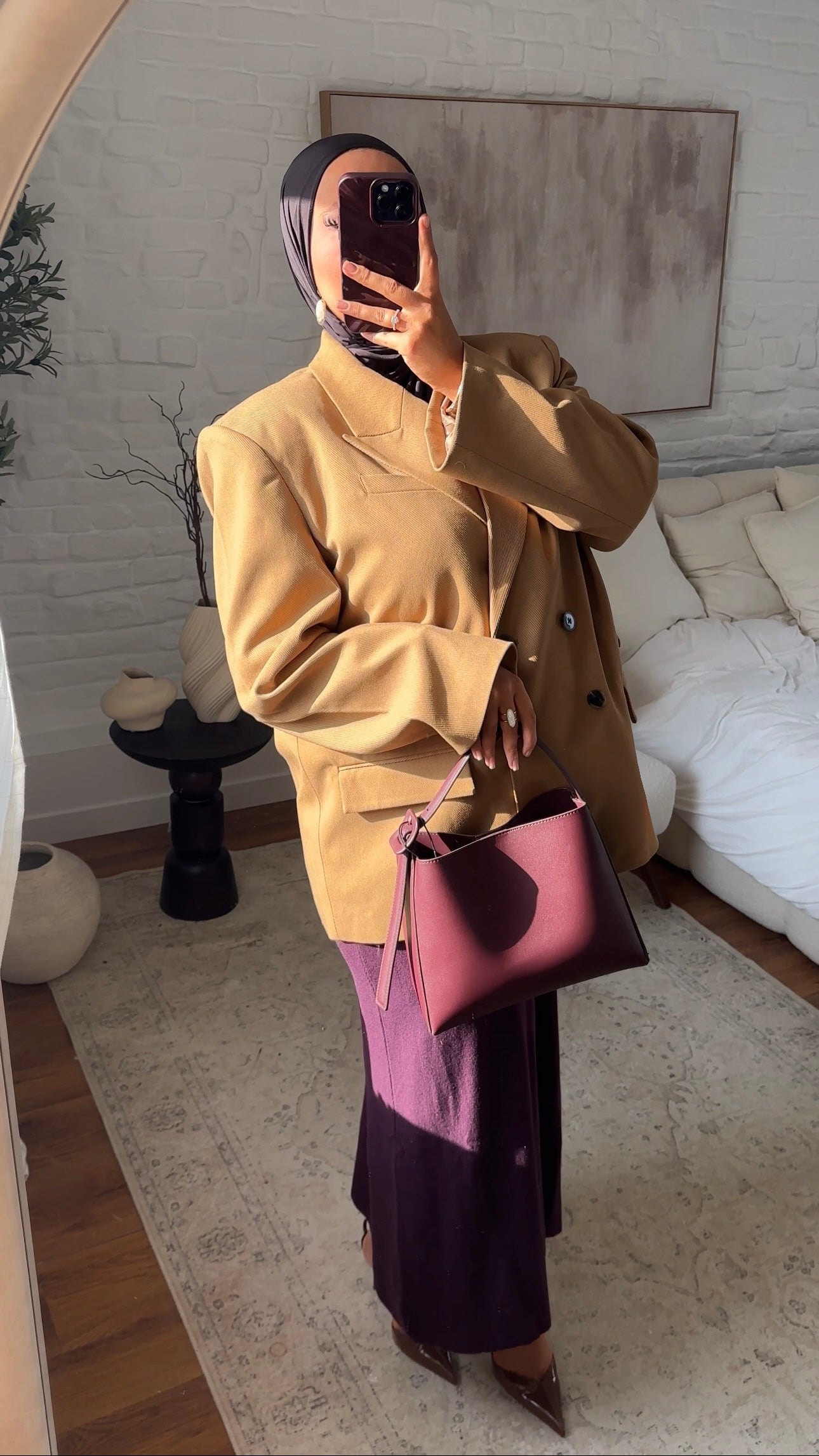 Blazer ultra oversize à double boutonnage | Moutarde