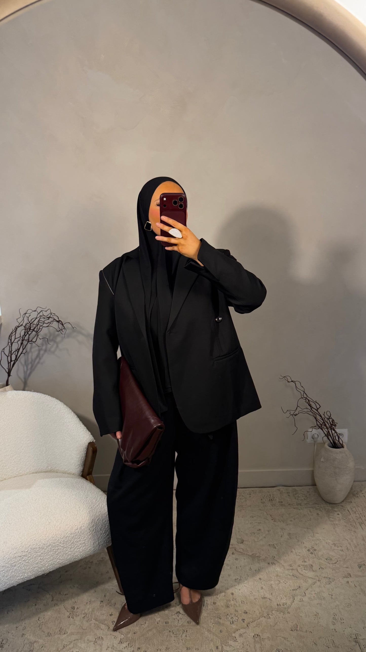 [GAMME LUXE] Blazer luxe ultra large avec liseré | Noir
