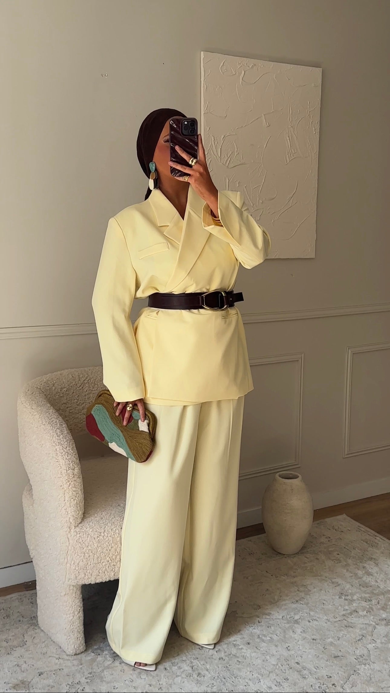 [GAMME PREMIUM] Blazer cache cœur oversize | Jaune