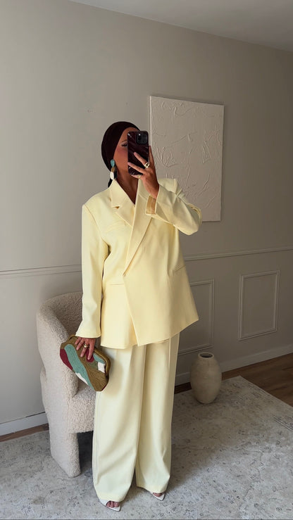 [GAMME PREMIUM] Blazer cache cœur oversize | Jaune