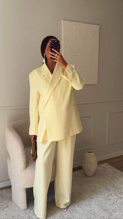 [GAMME PREMIUM] Blazer cache cœur oversize | Jaune