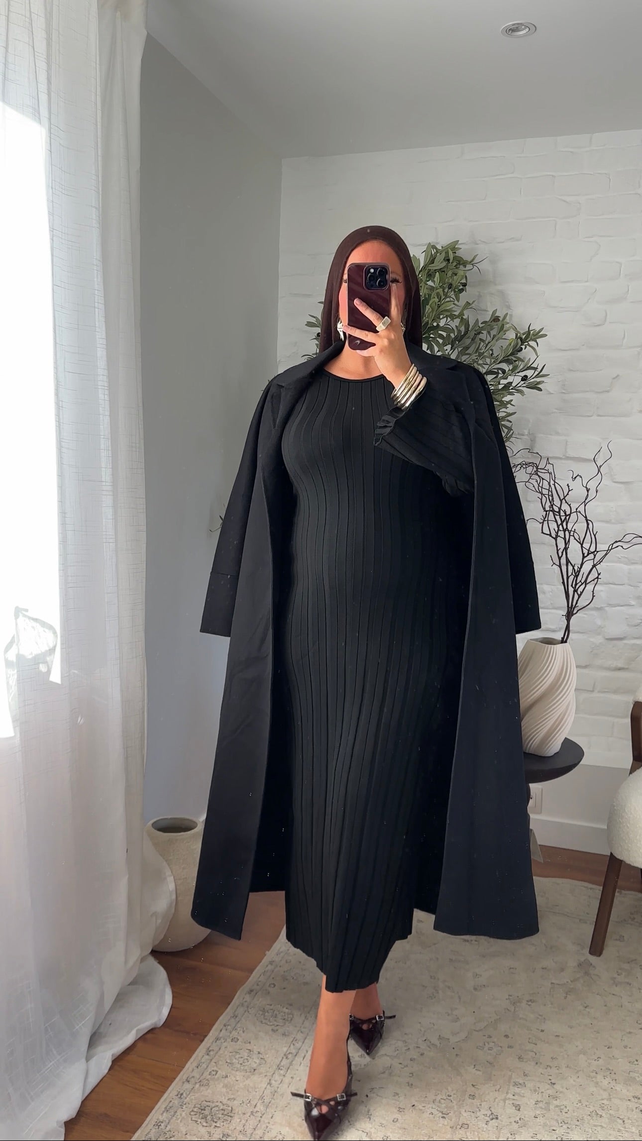 Robe pull en maille ultra douce en coton | Noir